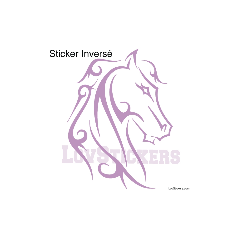 Stickers Tatouage Cheval - Décoration intérieur en Vinyle - Nombreux coloris