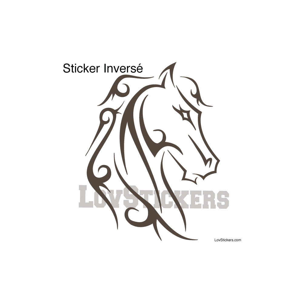 Stickers Tatouage Cheval - Décoration intérieur en Vinyle - Nombreux coloris