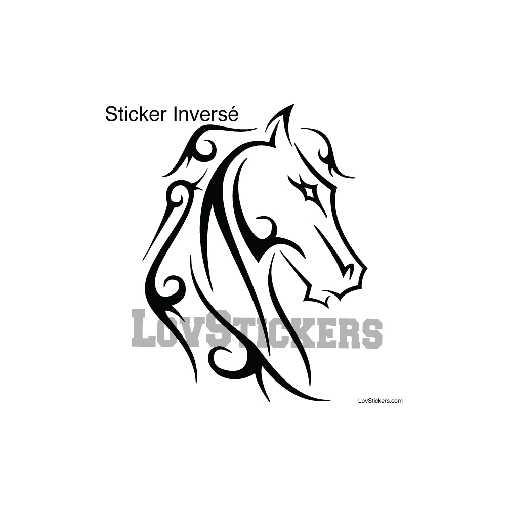 Stickers Tatouage Cheval - Décoration intérieur en Vinyle - Nombreux coloris