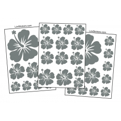 Stickers d'Hibiscus lot de 32 - Taille de 3 à 10 cm