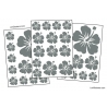 Stickers d'Hibiscus lot de 32 - Taille de 3 à 10 cm