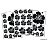 Stickers d'Hibiscus lot de 32 - Taille de 3 à 10 cm