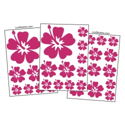 36 Stickers Hibiscus No2 - Deco auto voiture