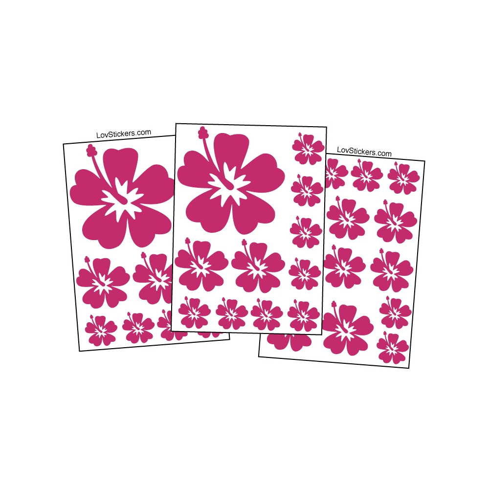 36 Stickers Hibiscus No2 - Deco auto voiture 36 Stickers Hibiscus No2 - Deco auto voiture