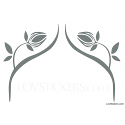 2 Stickers Fleur Tribal 30 cm - Deco auto voiture