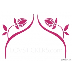 2 Stickers Fleur Tribal 30 cm - Deco auto voiture