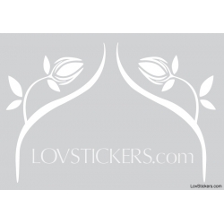 2 Stickers Fleur Tribal 30 cm - Deco auto voiture