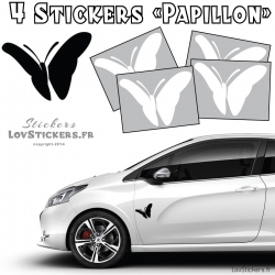 4 Stickers Papillons Mixte - Deco auto voiture papillons