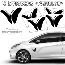 4 Stickers Papillons Mixte - Deco auto voiture papillons