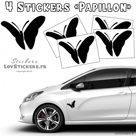 4 Stickers Papillons Mixte - Deco auto voiture papillons 4 Stickers Papillons Mixte - Deco auto voiture papillons