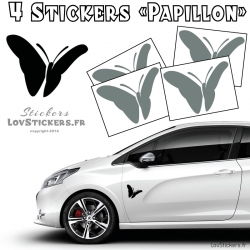 4 Stickers Papillons Mixte - Deco auto voiture papillons