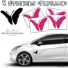 4 Stickers Papillons Mixte - Deco auto voiture papillons