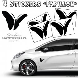 4 Stickers Papillons Mixte - Deco auto voiture papillons