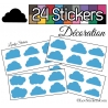 24 Stickers Nuage Mixte - Autocollant Décoration Intérieur
