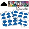 24 Stickers Nuage Mixte - Autocollant Décoration Intérieur