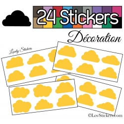 24 Stickers Nuage Mixte - Autocollant Décoration Intérieur