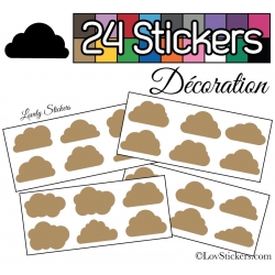 24 Stickers Nuage Mixte - Autocollant Décoration Intérieur