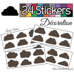 24 Stickers Nuage Mixte - Autocollant Décoration Intérieur