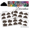 24 Stickers Nuage Mixte - Autocollant Décoration Intérieur