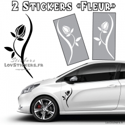 2 Stickers Fleur Tribal 30 cm - Deco auto voiture