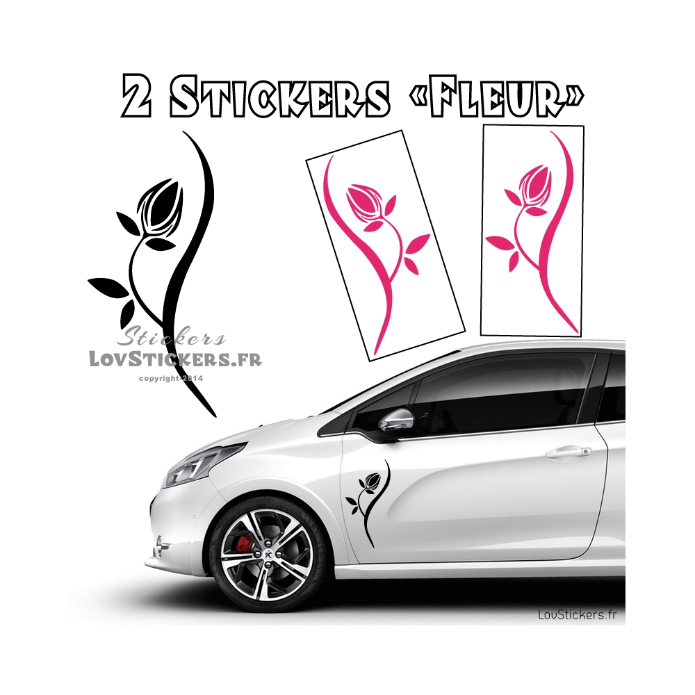 2 Stickers Fleur Tribal 30 cm - Deco auto voiture 2 Stickers Fleur Tribal 30 cm - Deco auto voiture