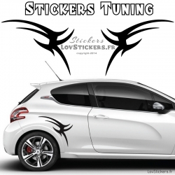 2 Bandes Latérales Tribal Tuning Voiture  - Stickers Deco auto voiture