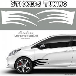 2 Bandes Latérales Tribal Tuning Voiture  - Stickers Deco auto voiture