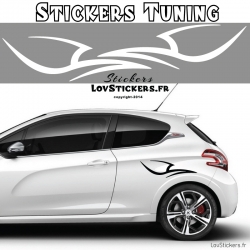 2 Bandes Latérales Tribal Tuning Voiture  - Stickers Deco auto voiture