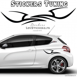 2 Bandes Latérales Tribal Tuning Voiture  - Stickers Deco auto voiture