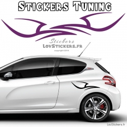 2 Bandes Latérales Tribal Tuning Voiture  - Stickers Deco auto voiture