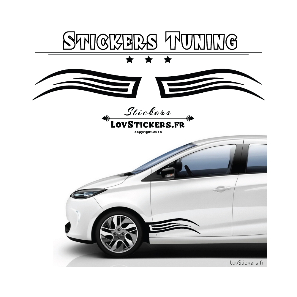 Autocollant Tribal Stickers bande laterale pour auto voiture Autocollant Tribal Stickers bande laterale pour auto voiture