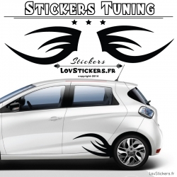 2 Bandes Latérales Tribal Tuning Voiture  - Stickers Deco auto voiture