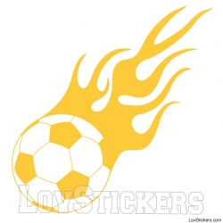 Stickers Ballon de Football en flamme