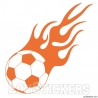 Stickers Ballon de Football en flamme