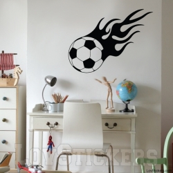 Stickers Ballon de Football en flamme