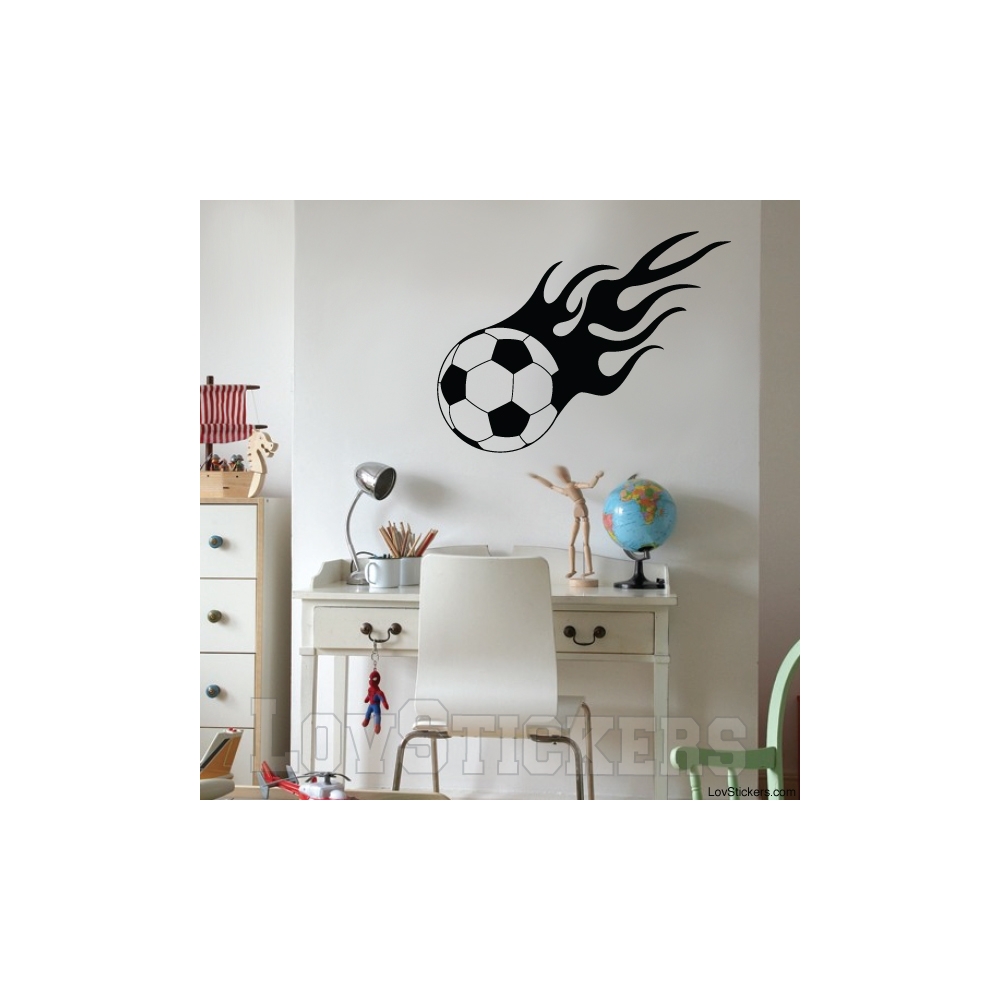 Stickers Ballon de Football en flamme