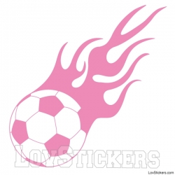 Stickers Ballon de Football en flamme
