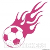 Stickers Ballon de Football en flamme