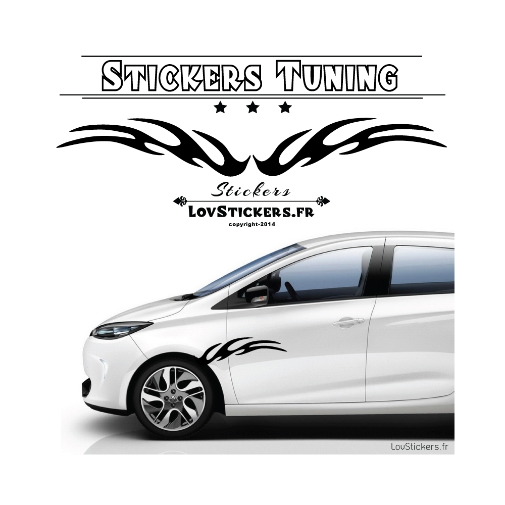 sticker Tuning voiture - Flamme pas cher ·.¸¸ FRANCE STICKERS ¸¸.·