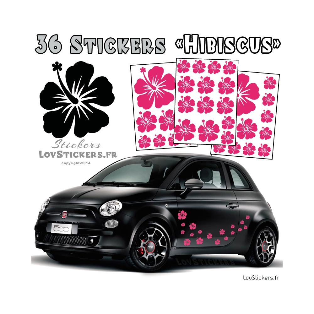 Stickers d'Hibiscus lot de 32 - Taille de 3 à 10 cm Stickers d'Hibiscus lot de 32 - Taille de 3 à 10 cm