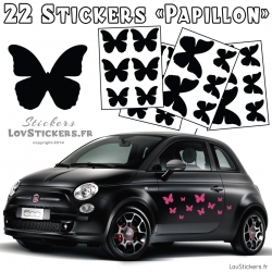 Lot de stickers pour la decoration des voitures motif papillon - autocollant pas cher