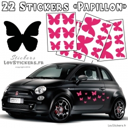 Lot de stickers pour la decoration des voitures motif papillon - autocollant pas cher