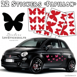 22 Stickers Papillons Mixte - No1 - Deco auto voiture papillons