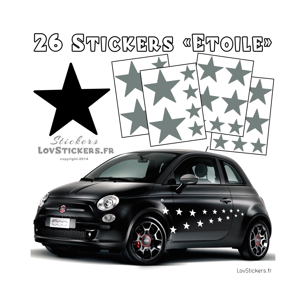 Stickers Vinyle Etoile pour decoration de la voiture - Stickers pas cher