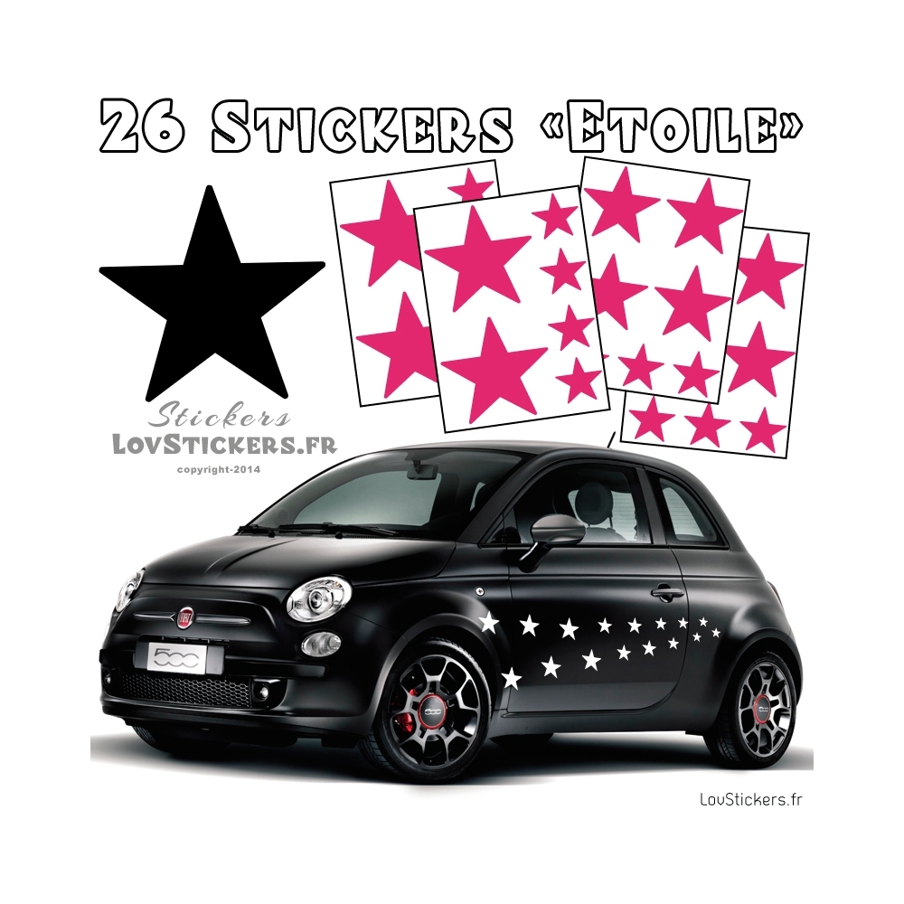 Stickers Vinyle Etoile pour decoration de la voiture - Stickers pas cher