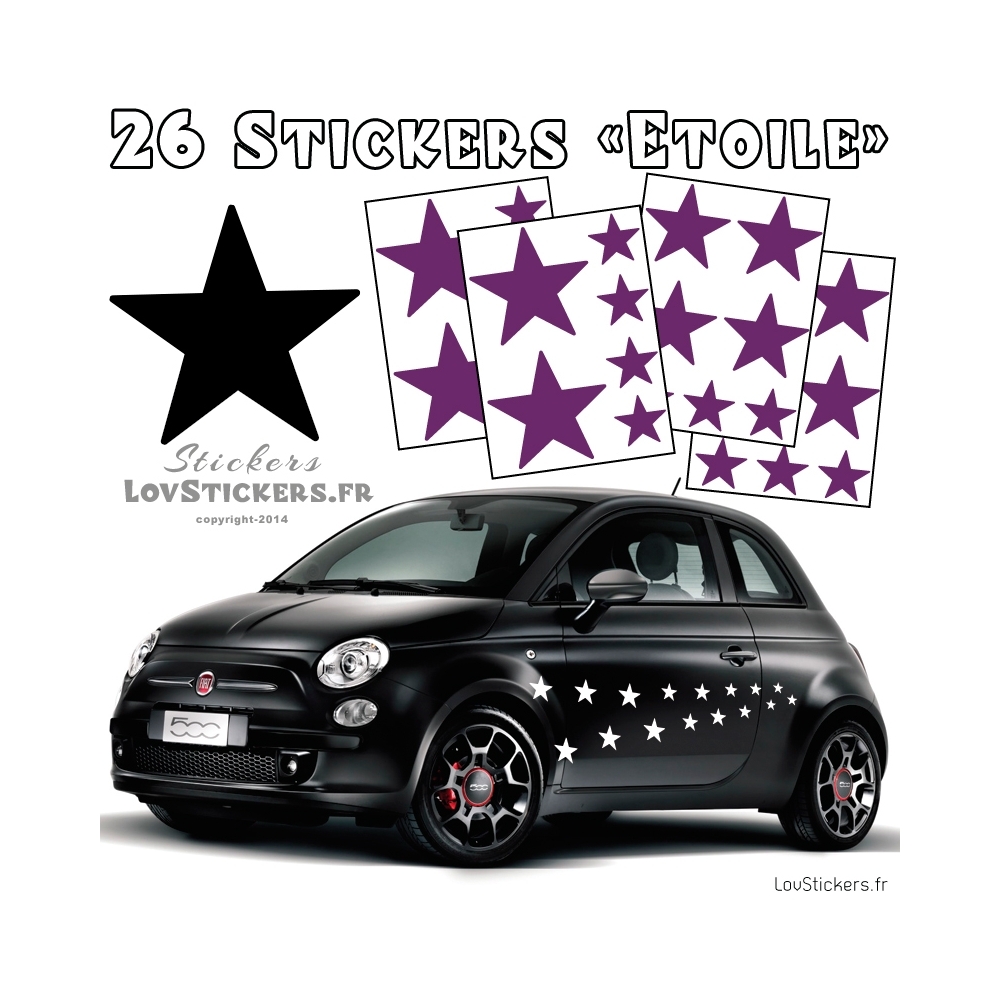 Stickers Vinyle Etoile pour decoration de la voiture - Stickers pas cher