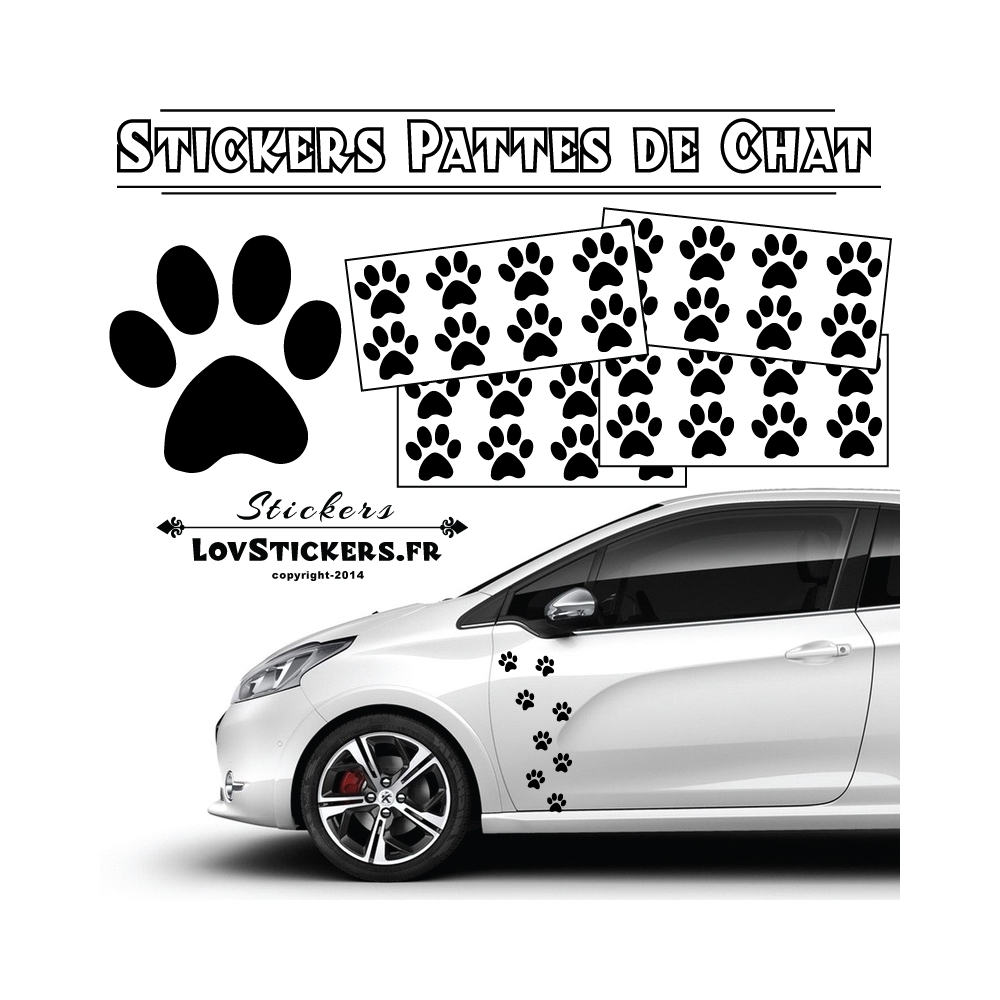 32 Stickers Pattes de Chat - Autocollant Deco auto voiture Moto Scooter 32 Stickers Pattes de Chat - Autocollant Deco auto voiture Moto Scooter