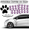 Autocollant de pattes de chat couleur violette