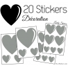 20 Stickers Coeurs   - Autocollant décoration maison et pour objets