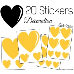 20 Stickers Coeurs   - Autocollant décoration maison et pour objets